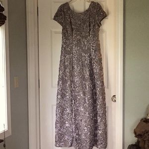 Alex Evening Rosette A-Line Gown